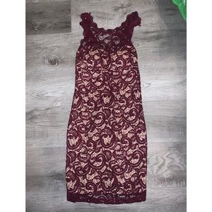 Burgundy lace dress